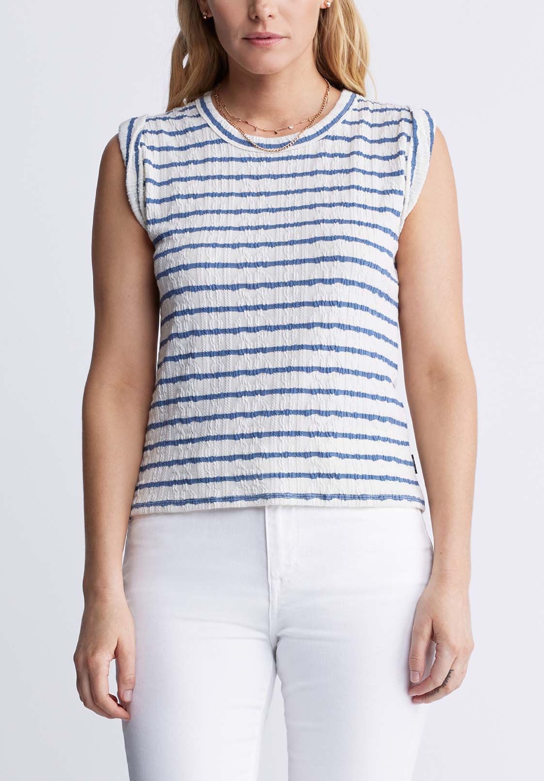 Blue striped tank top hotsell