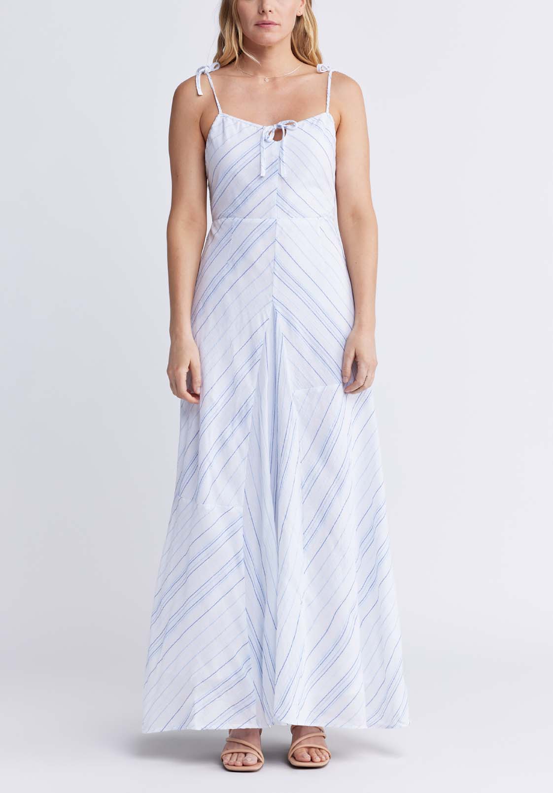 Floriane Women s Striped Maxi Dress In White Buffalo Jeans CA