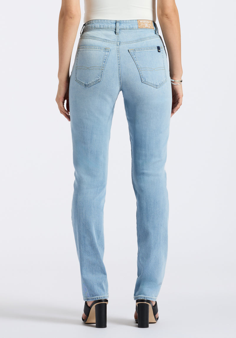 High Rise Straight Jayden Women's Jeans in Light & Soft Blue - BL15837