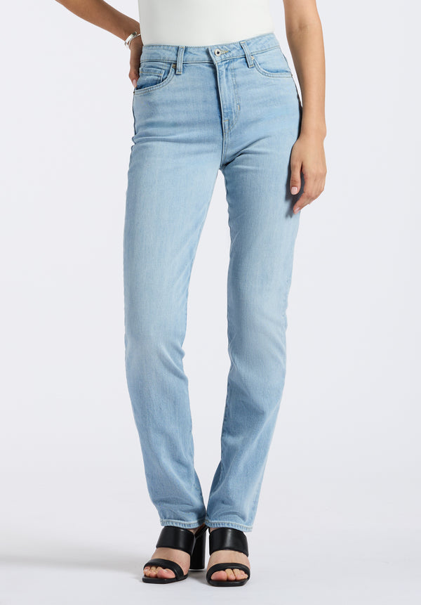 High Rise Straight Jayden Women's Jeans in Light & Soft Blue - BL15837