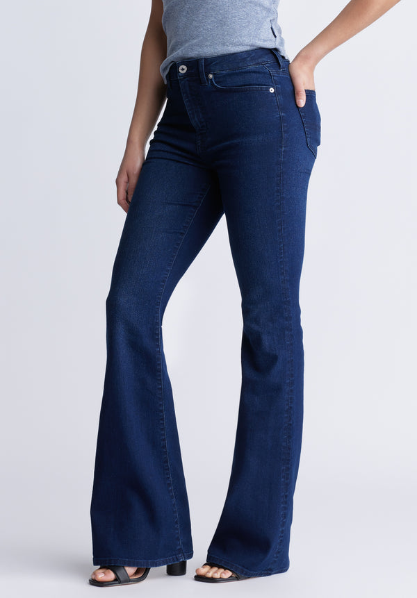 High-Rise Flare Joplin Women's Jeans, Indigo - BL15979