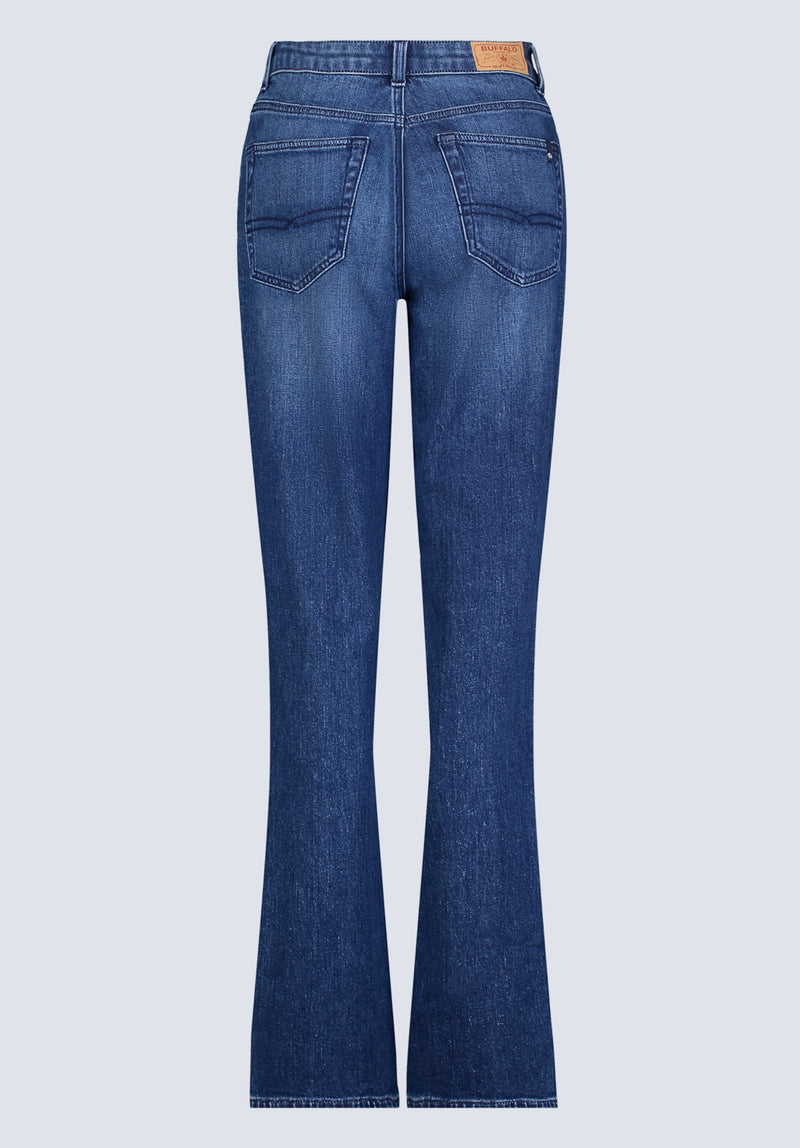 Mid Rise Straight Mary Women's Jeans, Contrasting Indigo  - BL15988