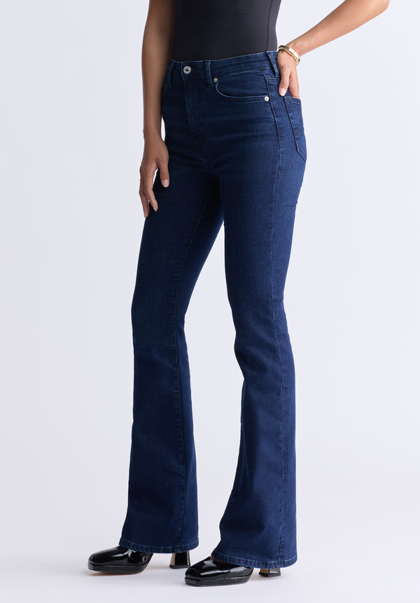 Jean évasé taille haute Joplin pour femmes, Indigo Sanded - BL15998