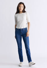 Buffalo David Bitton Mid Rise Slim Carrie Women's Jeans, Contrasting Indigo  - BL15999 Color INDIGO