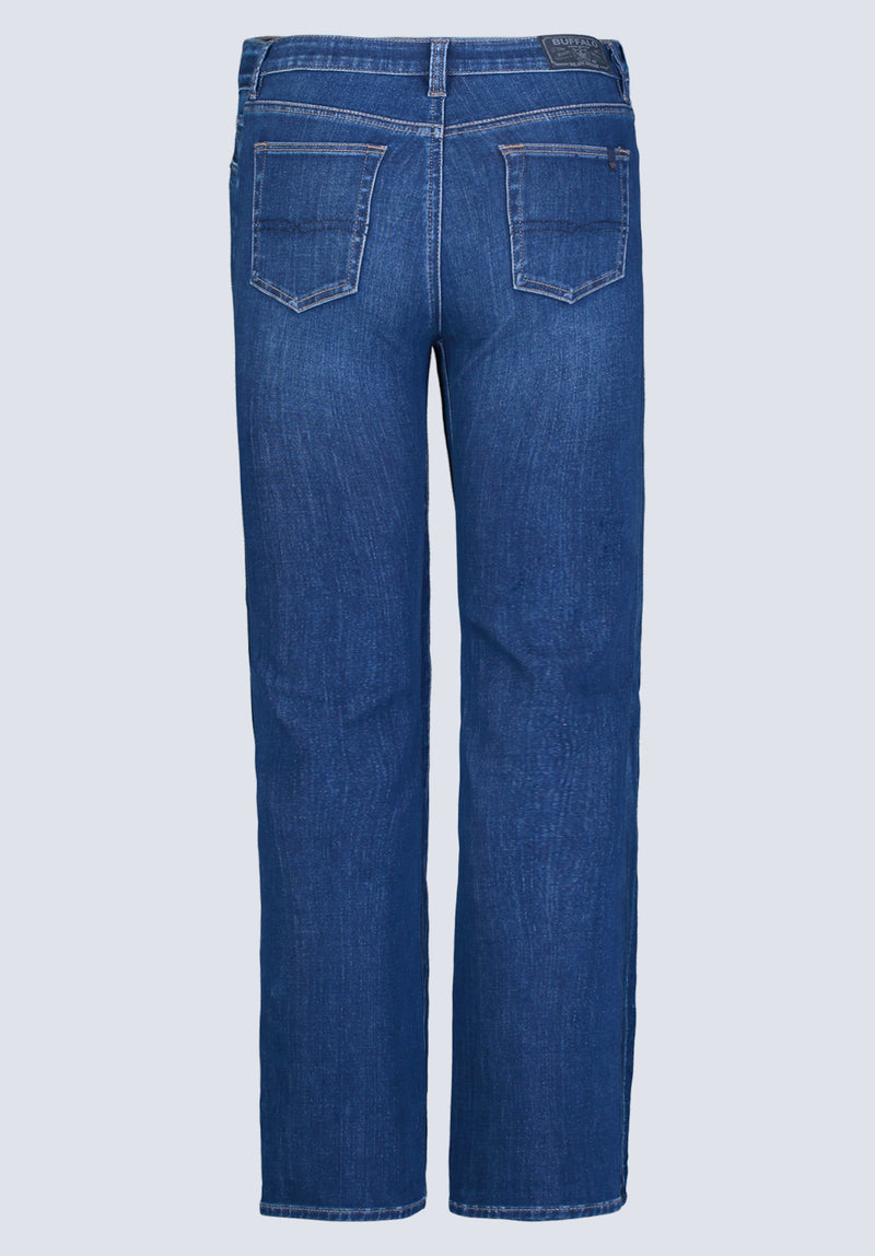 Jean taille mi-haute et coupe étroit pour femme Mid Rise Slim Carrie, indigo contrastant - BL15999