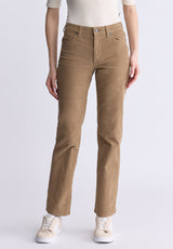 Buffalo David Bitton Mid Rise Straight Mary Women's Pants, Washed and Rinsed Beige - BL16007 Color DARK BEIGE