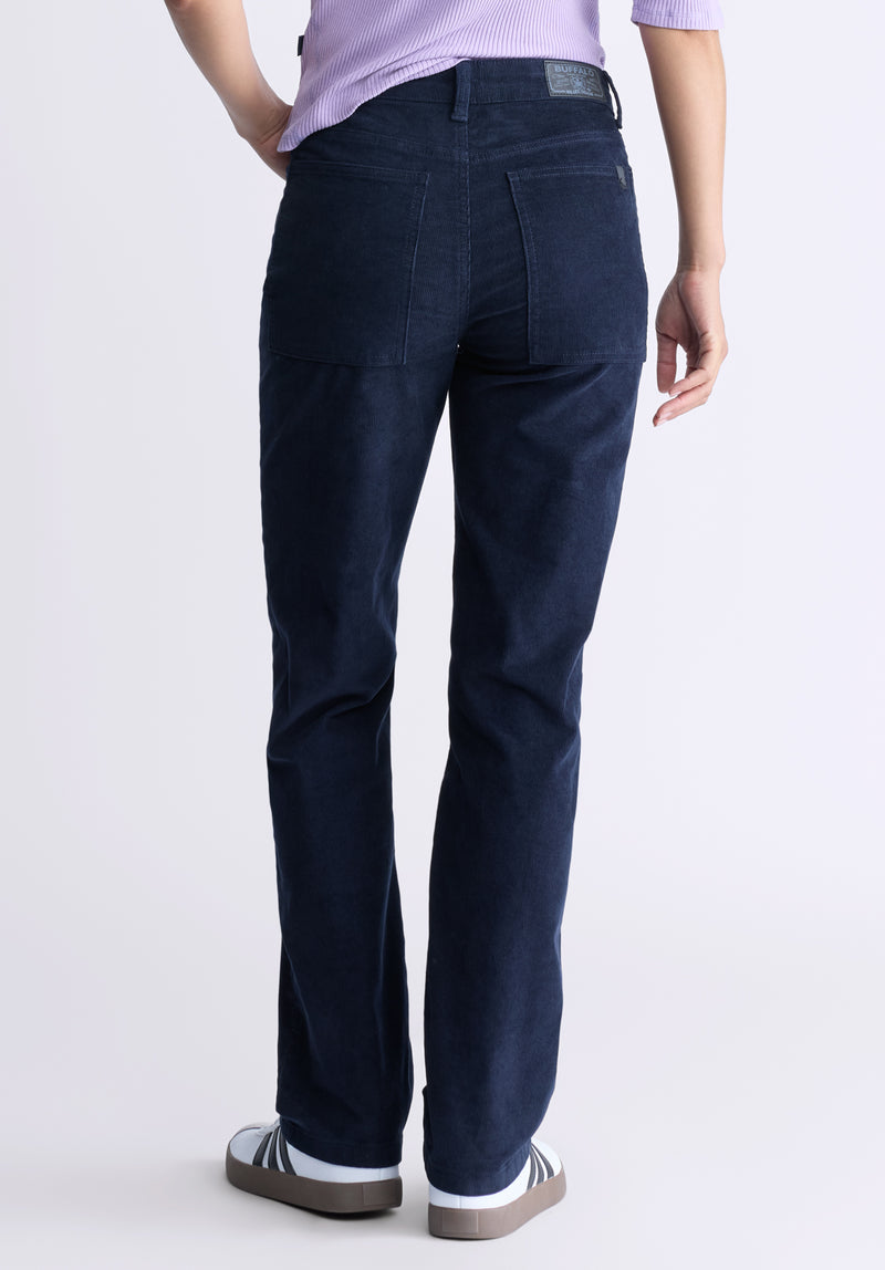 Buffalo David Bitton Mid Rise Straight Mary Women's Pants, Washed and Rinsed Navy - BL16007 Color NAVY