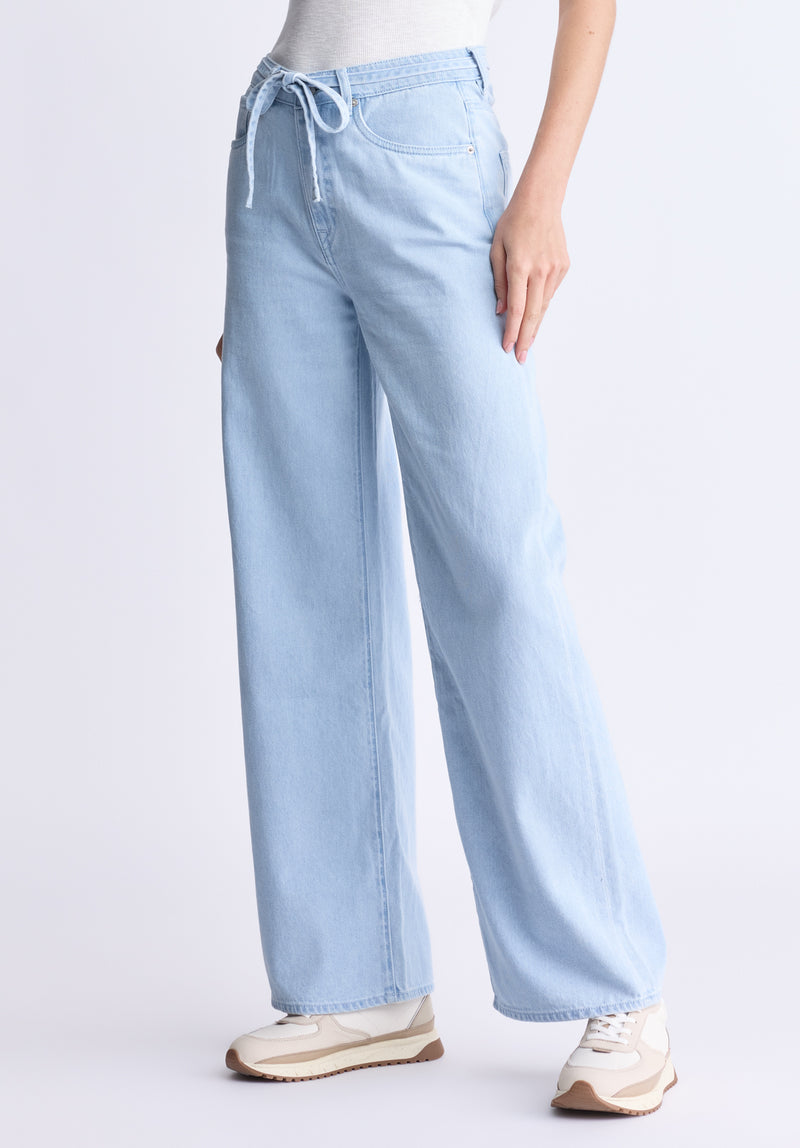 High Rise Wide Leg Alecia Women's Jeans, Light vintage blue - BL16011