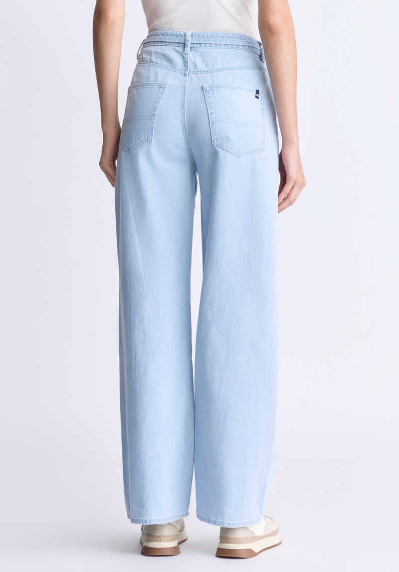 High Rise Wide Leg Alecia Women's Jeans, Light vintage blue - BL16011