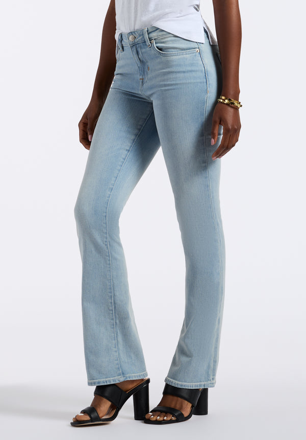 Mid Rise Bootcut Queen Women's Jeans, Vintage Blue - BL16045