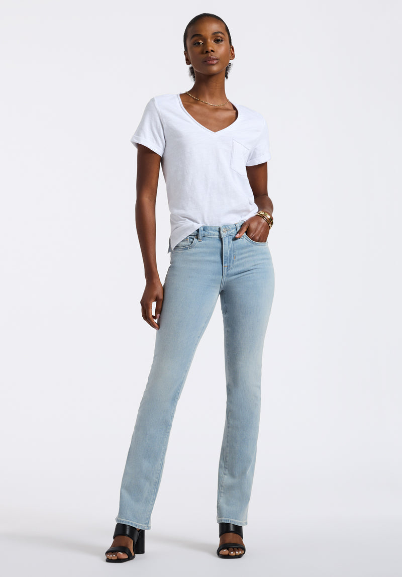 Mid Rise Bootcut Queen Women's Jeans, Vintage Blue - BL16045