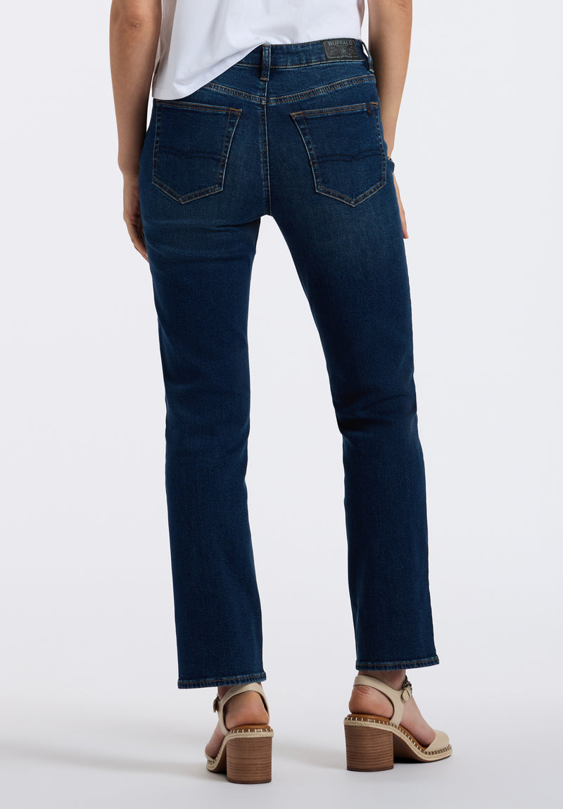 High Rise Straight Jayden Women's Jeans, Indigo Contrast - BL16062