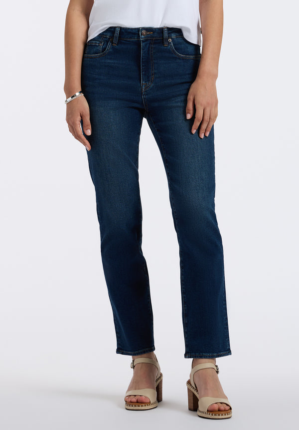 High Rise Straight Jayden Women's Jeans, Indigo Contrast - BL16062