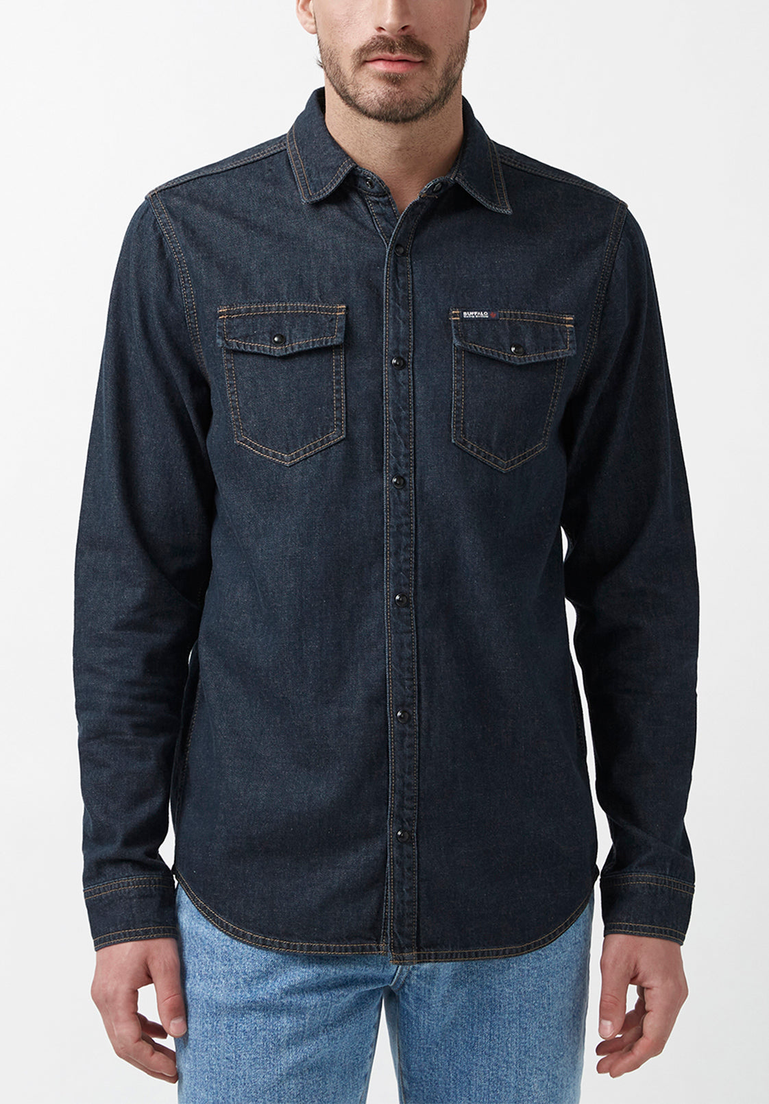 Stanley Men’s Long-Sleeve Denim Shirt in Indigo – Buffalo Jeans CA