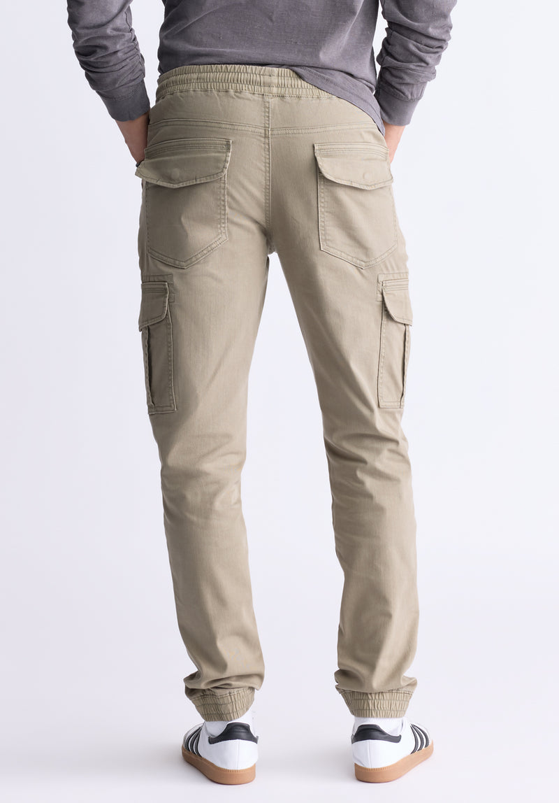 Cargo Tom Men's Jogger Pants in Olive Green - BM22930