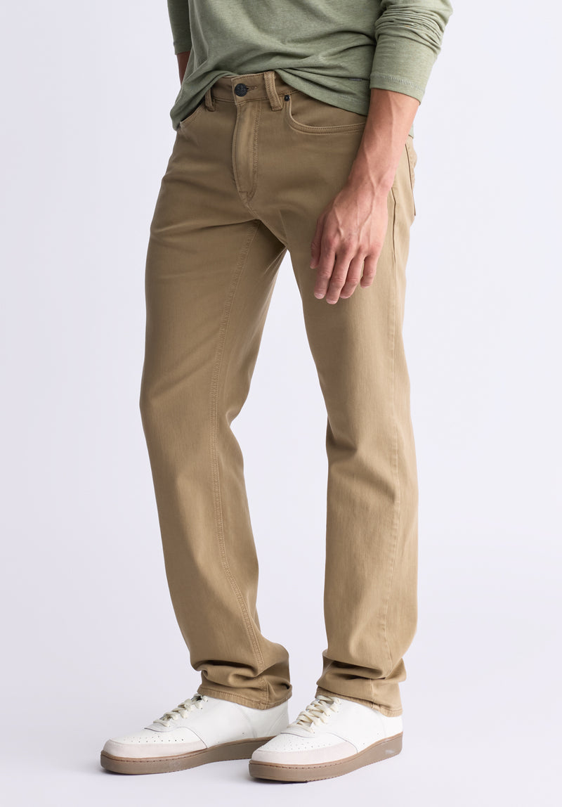 Pantalon droit pour homme Straight Six, beige foncé - BM22939