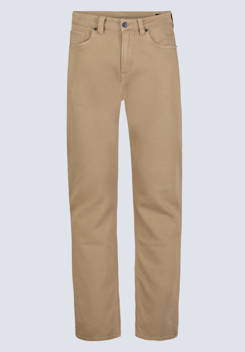 Pantalon droit pour homme Straight Six, beige foncé - BM22939