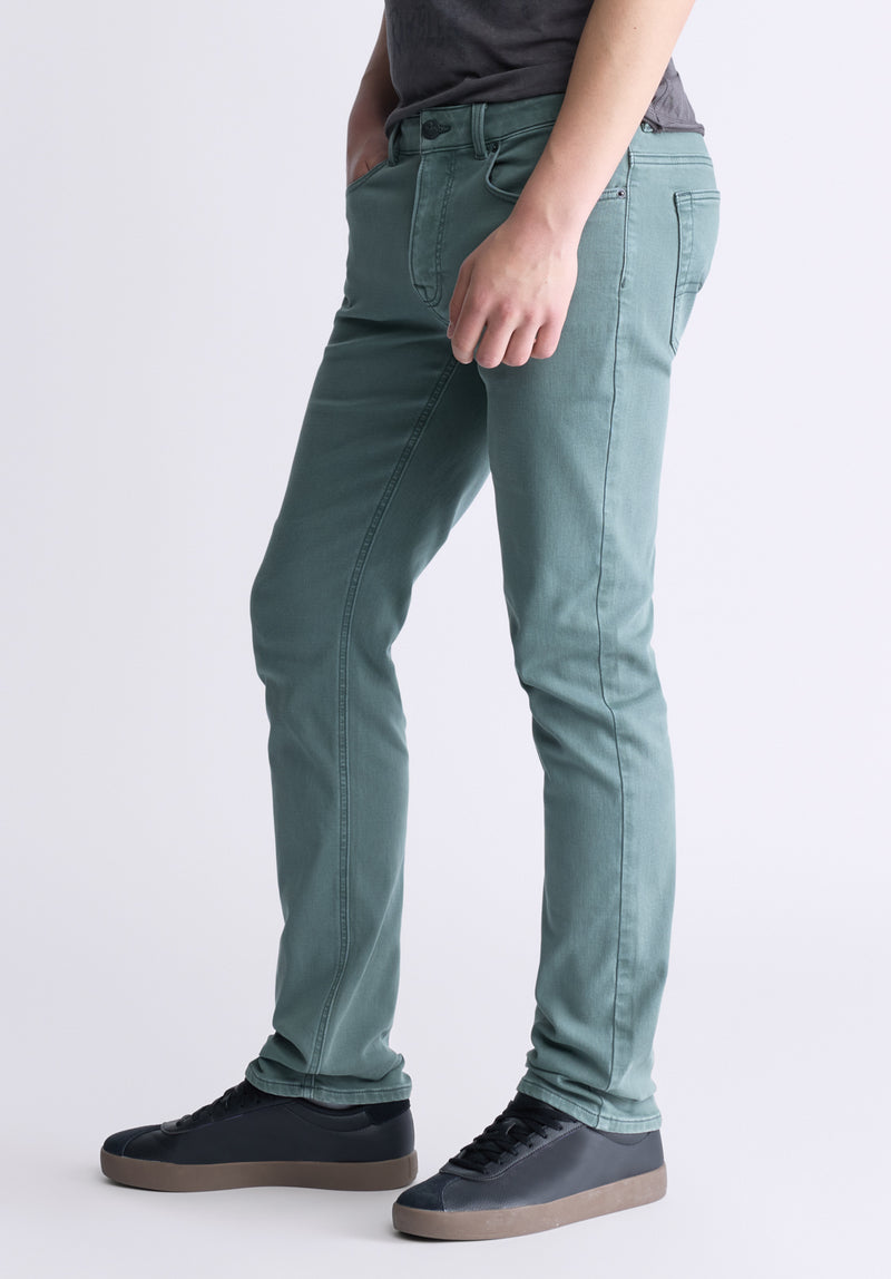 Pantalon droite pour hommes Straight Six, vert balsamique - BM22939