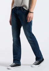 Straight Six Men's Freedom Flex Jeans in Dark Sanded Blue - BM22946