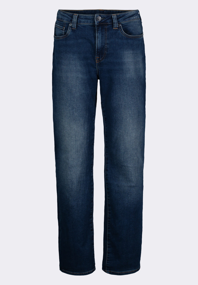 Straight Six Men's Freedom Flex Jeans in Dark Sanded Blue - BM22946