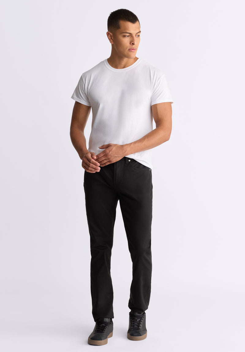 Pantalon pour homme Slim Ash en sergé, noir - BM22982