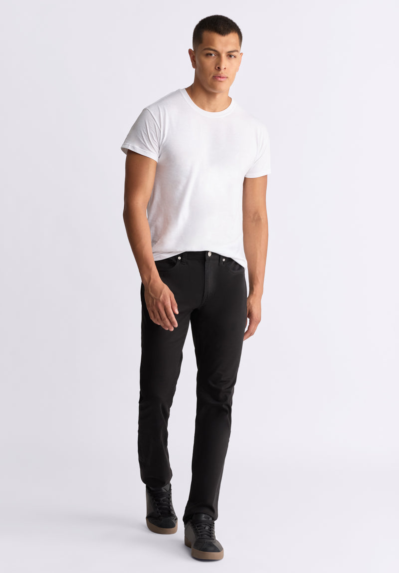 Pantalon pour homme Slim Ash en sergé, noir - BM22982