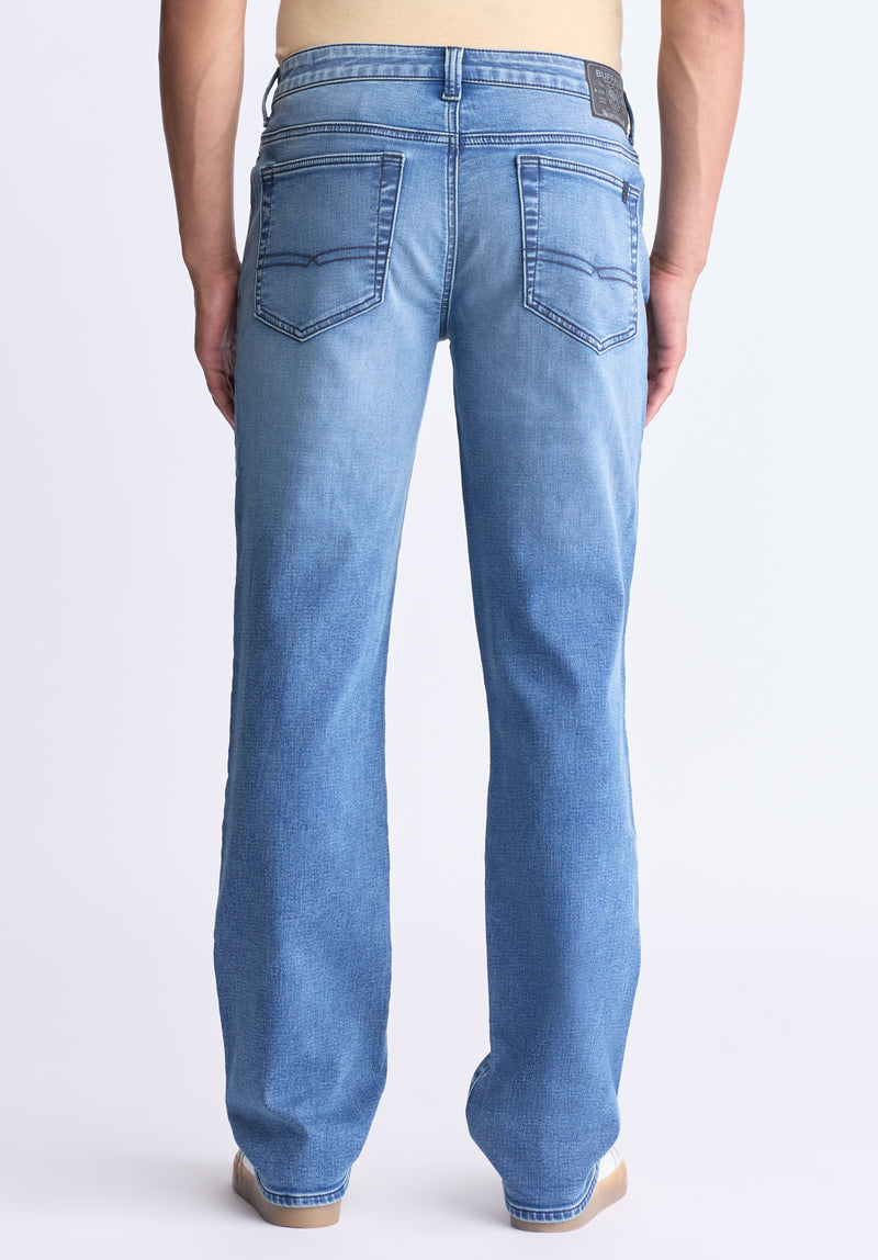 Straight Six Men's Freedom Flex Jeans, Crinkled blue - BM22996