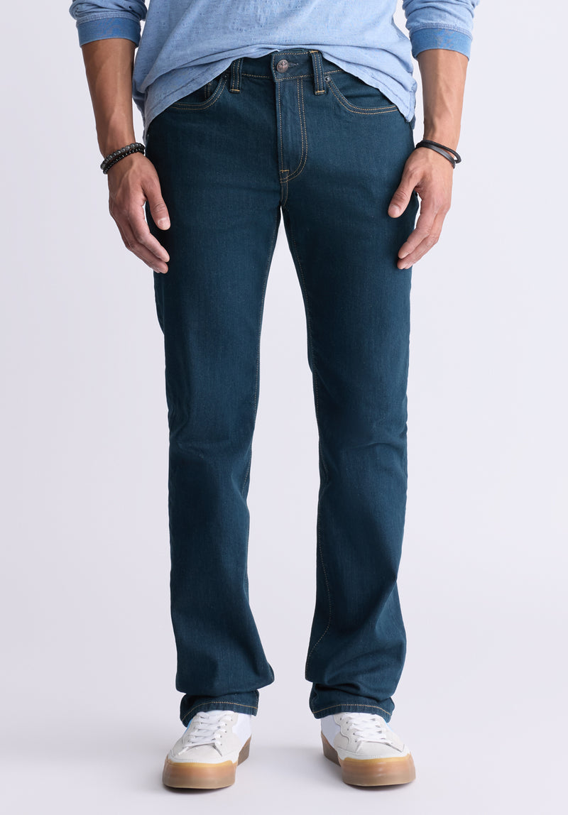 Buffalo David Bitton Straight Six Men's Fleece Jeans, Tinted Indigo - BM22997 Color INDIGO