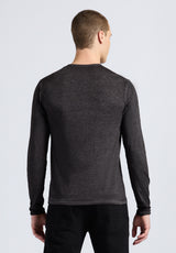 Kaduk Men's Long-Sleeve Henley Top in Black - BM24041