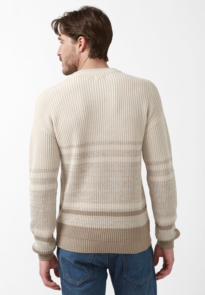 Le 31 Heathered Ribbed Knit Sweater in White for Men