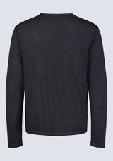 Kaduk Men's Long-Sleeve Burnout Henley Top, Black - BM24237