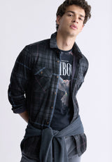 Samme Men's Blanket Shirt in Black Plaid - BM24305