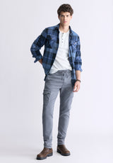 Sebbe Men's Blanket Shirt in Whale Plaid - BM24306