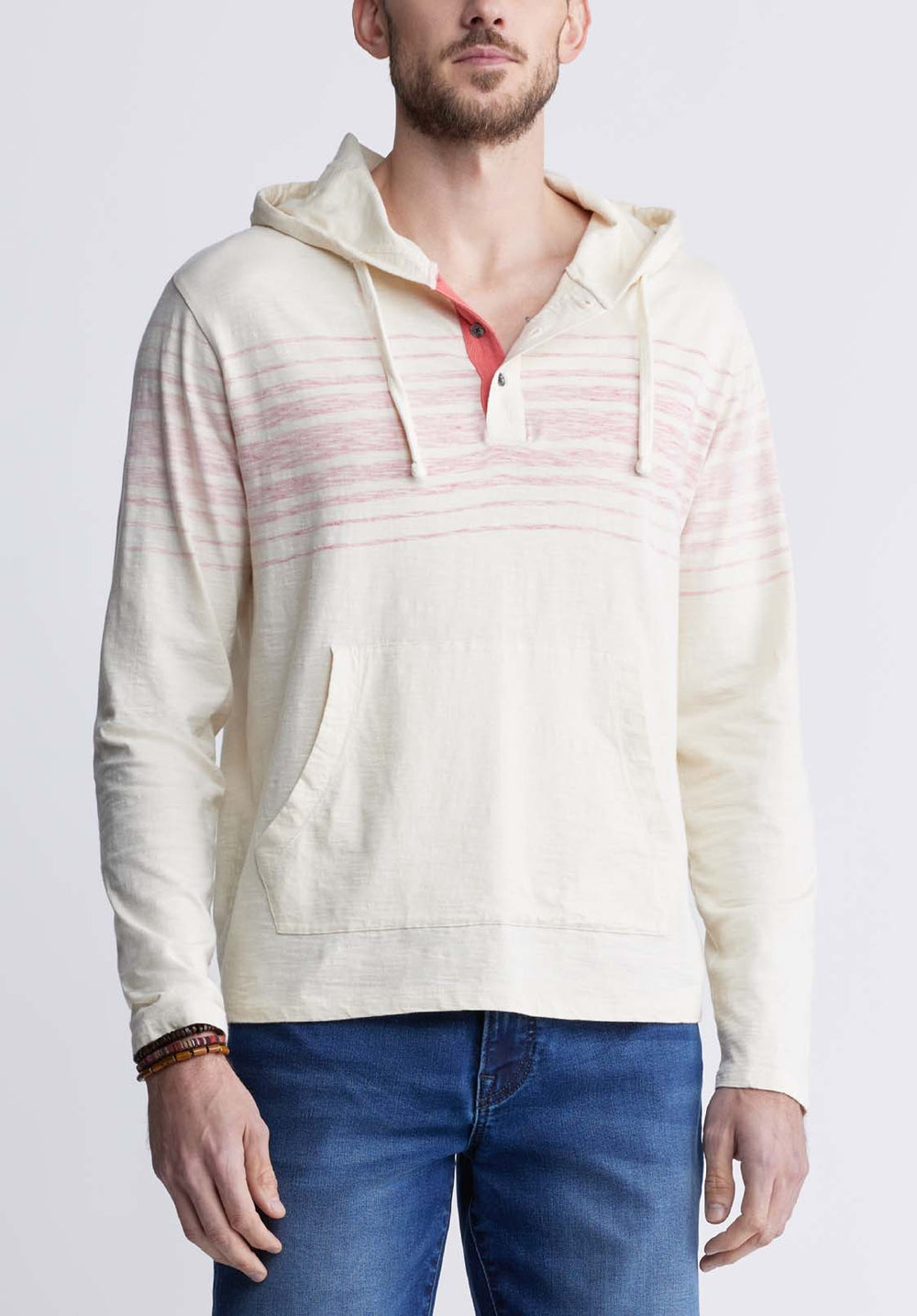 Kupid Men s Striped Hoodie in Whitecap Grey Buffalo Jeans CA