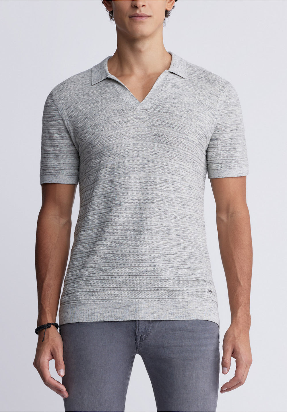 Woopy Men s Short Sleeve Polo in Heather Grey BM24361