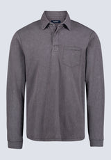 Polo à manches longues pour homme Kimmy, gris charbon - BM24378