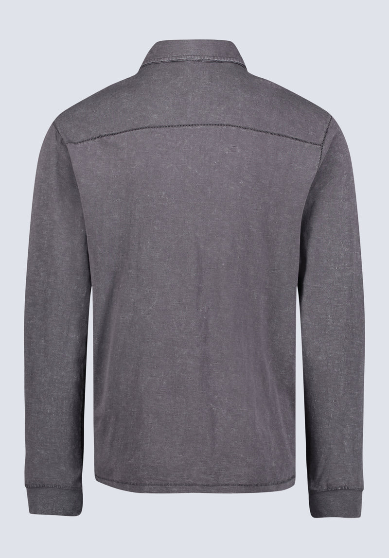 Polo à manches longues pour homme Kimmy, gris charbon - BM24378