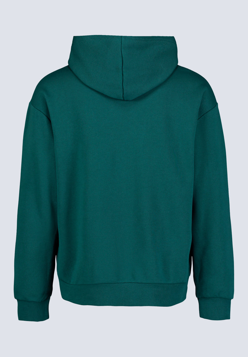 Fabio Men's Hooded Sweatshirt with Chest Pocket, Forest Green - BM24393