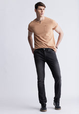 Haut Henley Kadya à manches courtes pour homme, brun pâle - BM24397