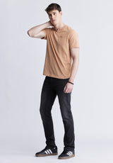 Kadya Short Sleeve Men's Henley, Tan - BM24397