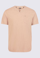 Kadya Short Sleeve Men's Henley, Tan - BM24397