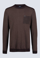 William Men's Striped Knit Pullover, Chocolate - BM24420