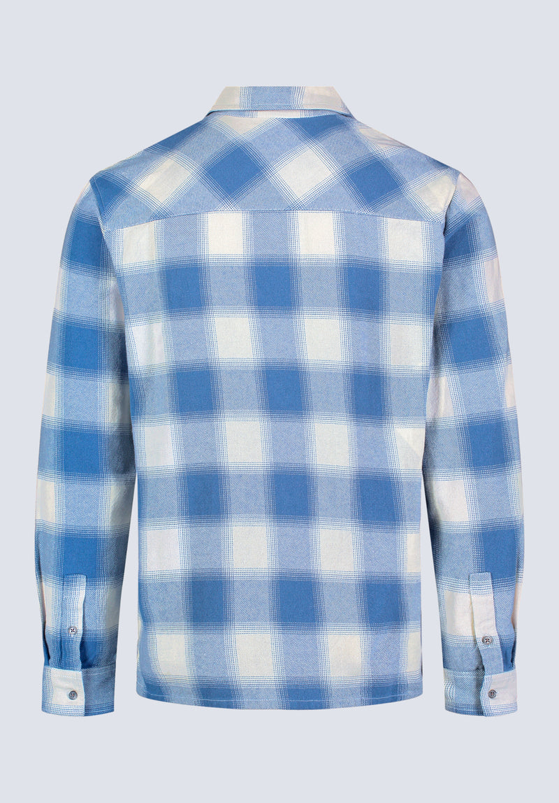 Chemise à carreaux à manches longues pour homme Sinclair, blue - BM24428