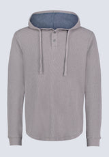 Kafom Men's Hooded Long-Sleeve Top, Sky Grey - BM24433