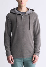 Buffalo David Bitton Kafom Men's Hooded Long-Sleeve Top, Chocolate - BM24433 Color CHOCOLATE TORTE