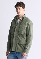 Buffalo David Bitton Jafom Men's Utility Jacket with Pockets, Army Green - BM24445 Color ARMY GREEN