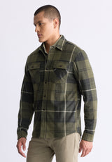 Buffalo David Bitton Samme Men's Plaid Blanket Shirt, Fern Green - BM24461 Color FERN