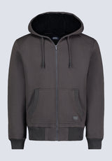 Fasox Men's Zip-Up Hooded Jacket with Sherpa Lining, Charcoal - BM24463