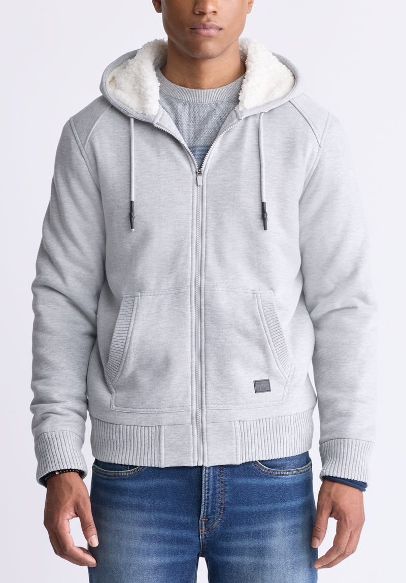 Grey fluffy zip up jacket on sale