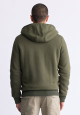 Buffalo David Bitton Fasox Men's Zip-Up Hooded Jacket with Sherpa Lining, Fern Green - BM24463 Color FERN